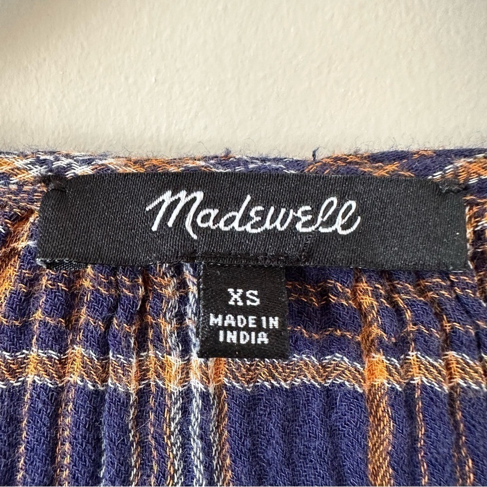 Madewell-Plaid V-Neck Ruffle Top - Picture 10 of 10